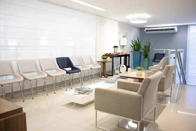Waiting room at CTC Spine Care, a modern and comfortable environment